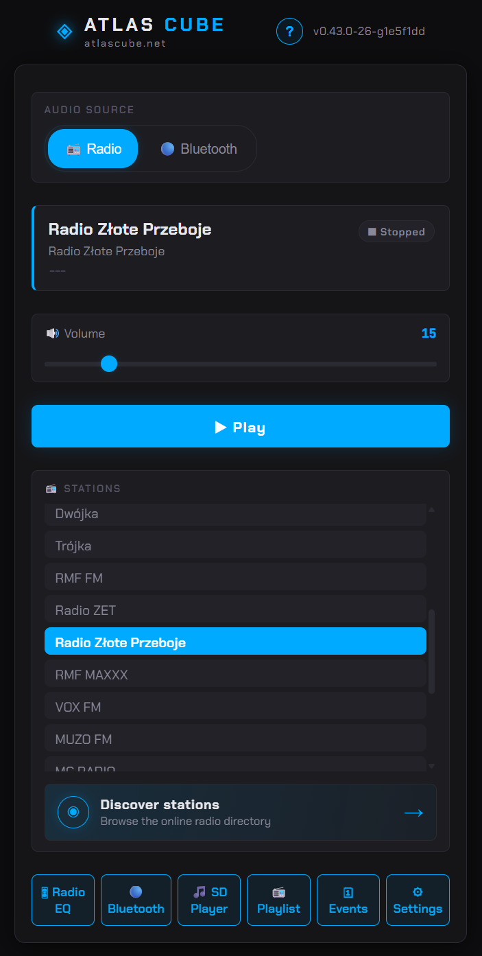 Web UI — home